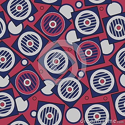 The pattern in the squares and circles Vector Illustration